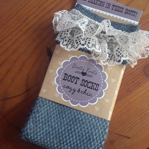 NEW tall socks with cream lace